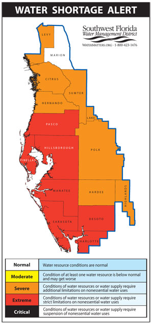 Water shortage area map