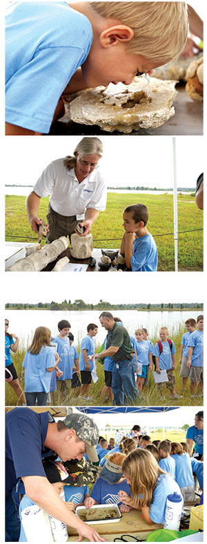 Boys and girls on field trip