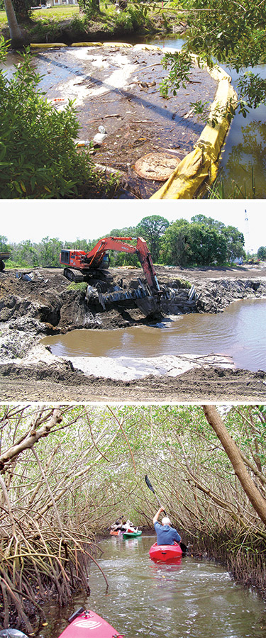 Clam Bayou restoration stages